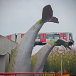 Whale Tail Sculpture Metro Train Accident