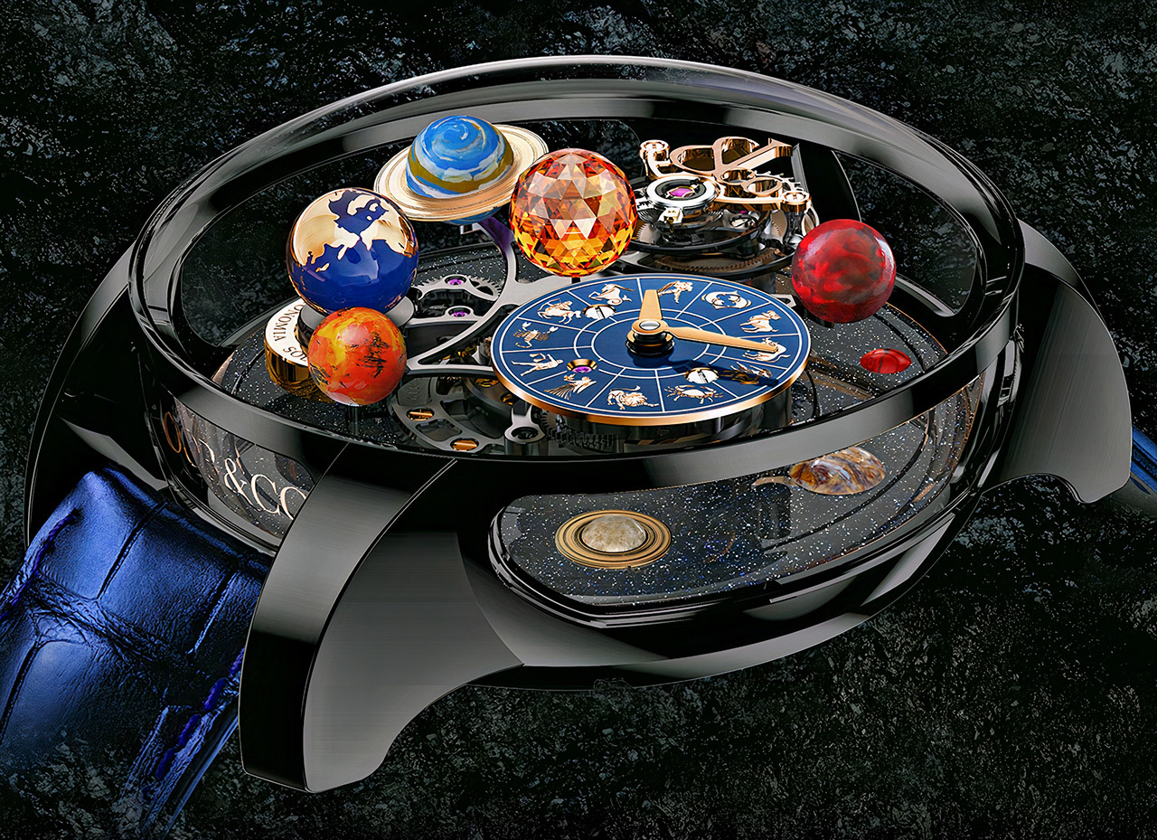 Jacob Co Astronomia Solar Zodiac Black Watch