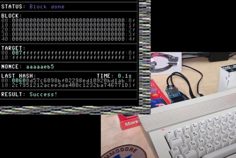 Commodore 64 C64 Computer Bitcoin Mining