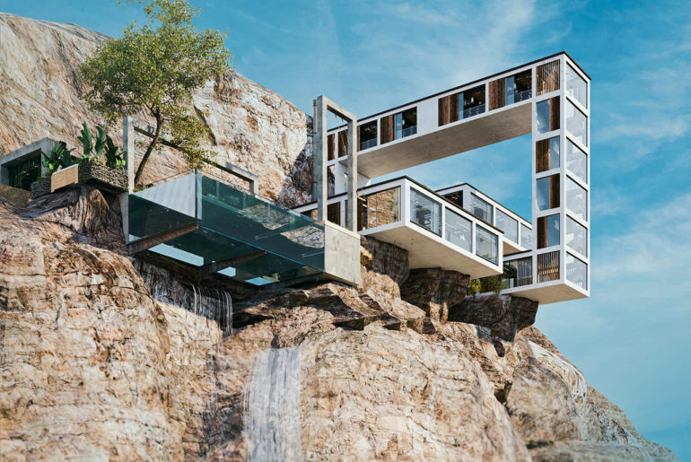 Mountain House Cliff Milad Eshtiyaghi