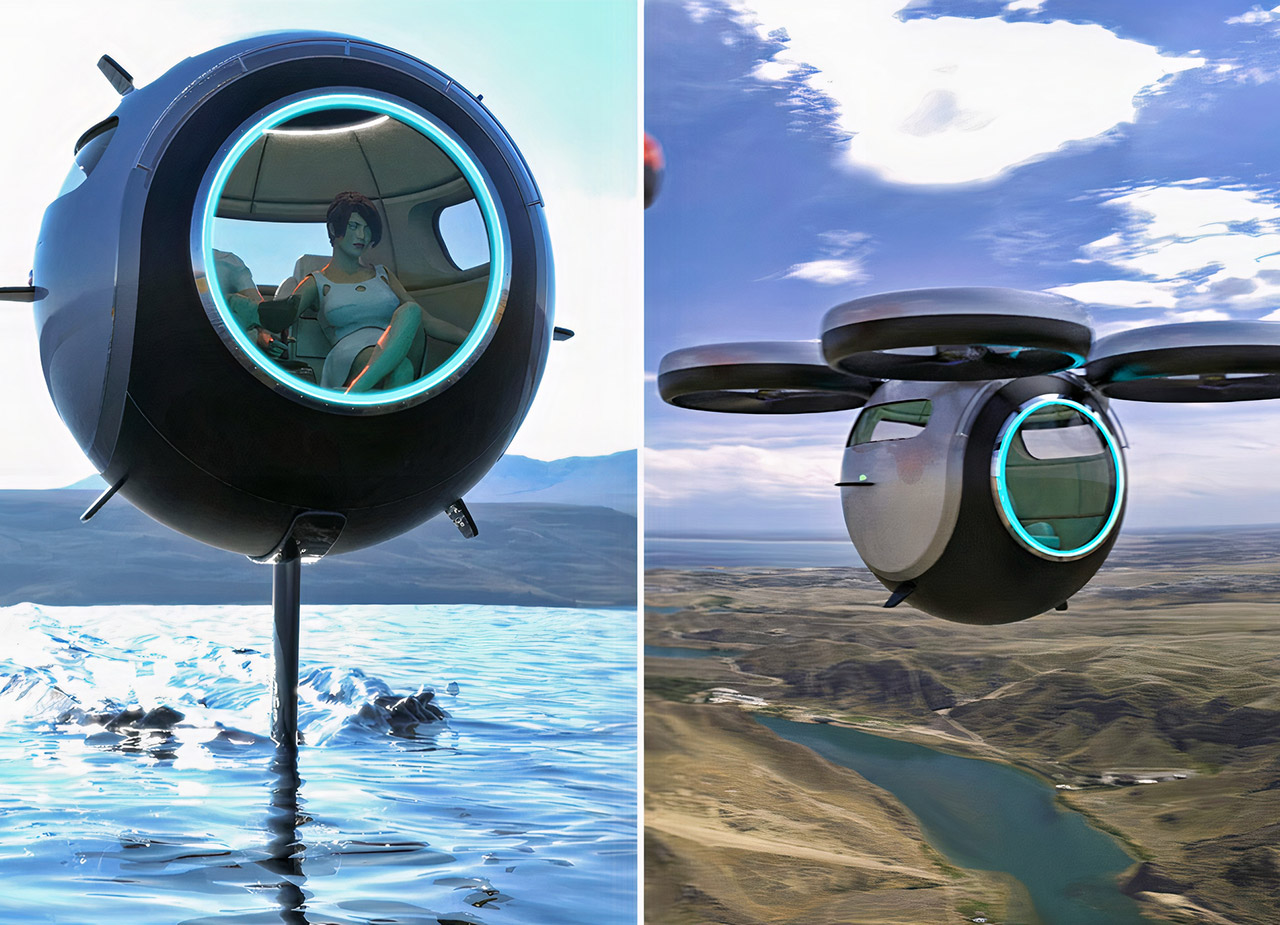 Stratosfera Aquatica Volatile Transportation Pod Drone