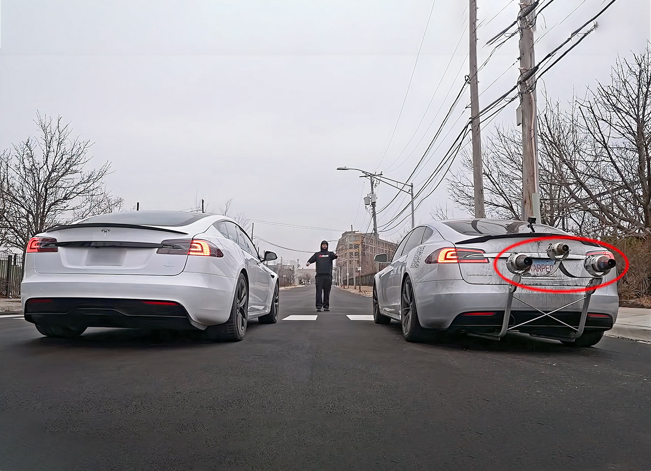 Jet-Powered Tesla Model S vs Plaid