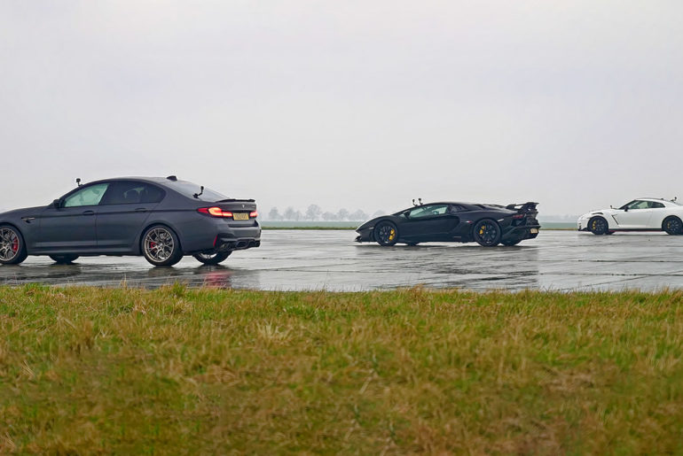 Lamborghini Aventador SVJ vs NISMO GT-R BMW M5 CS Drag Racing