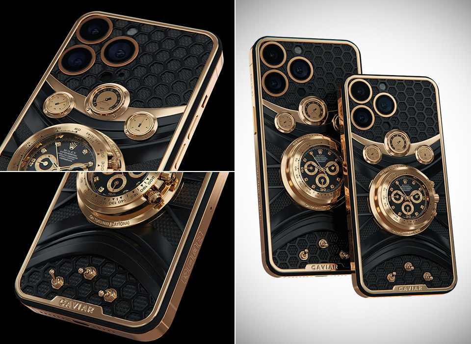 Caviar iPhone 14 Pro Rolex Daytona Watch