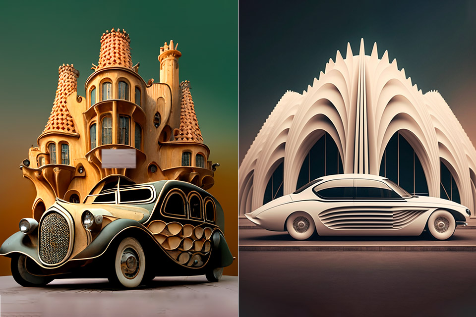 Midjourney AI Cars Designed by Famous Architects