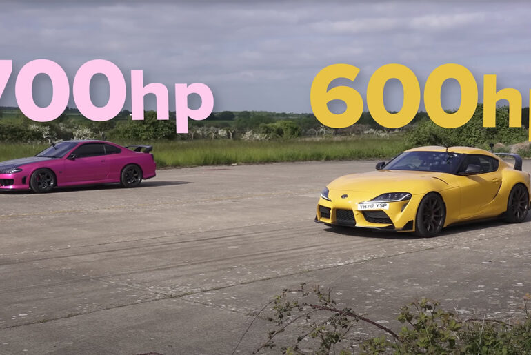 Toyota Supra vs Nissan Silvia S15 Drag Racing