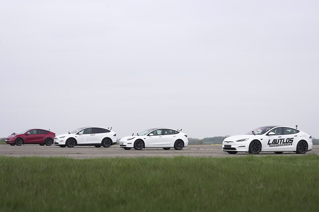 Every Tesla Model S X Y Drag Racing