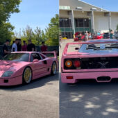 Pink Ferrari F40 Crash Formula Drift