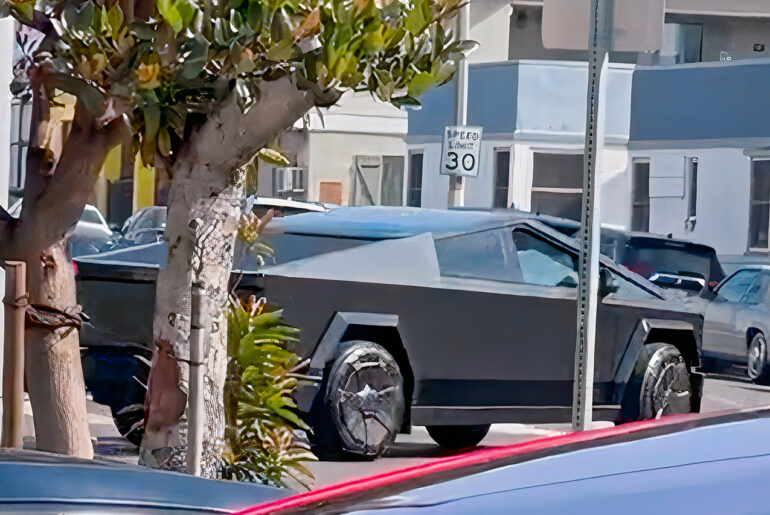 Matte Black Tesla Cybertruck Santa Monica