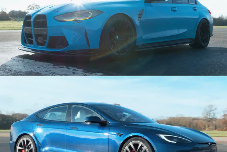 1000HP BMW M3 vs Tesla Model S Plaid Drag Racing
