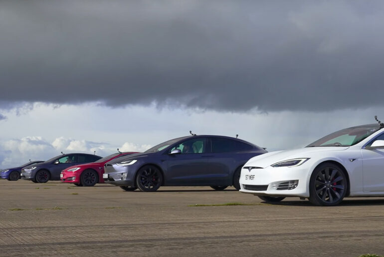 Tesla Performance Models EV Drag Racing