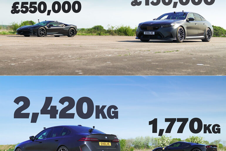 Tuned BMW M5 vs Ferrari SF90 Spider Drag Racing