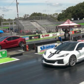 Corvette ZR1 Tesla Model S Plaid Drag Racing