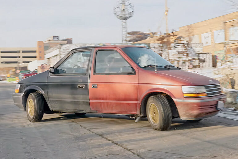 Bak2Bak Two Chrysler Minivans Welded Together