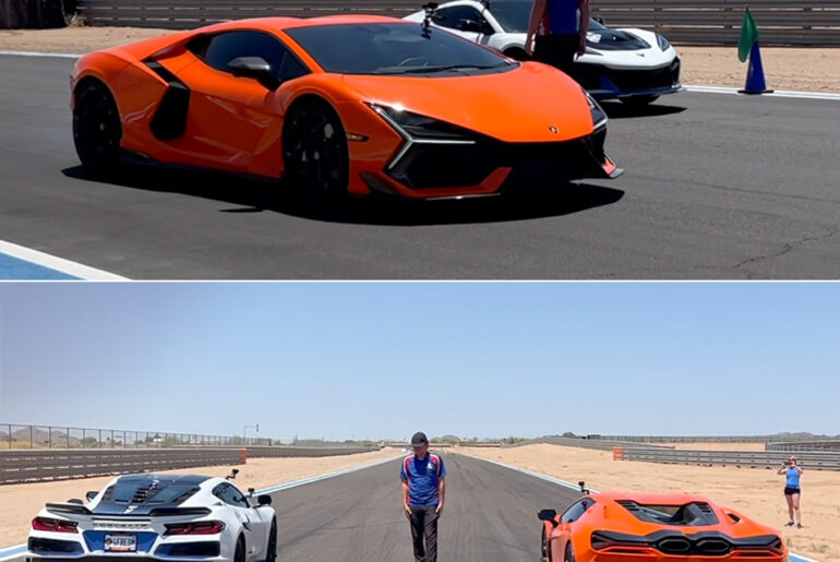Corvette ZR1X vs Lamborghini Revuelto Drag Racing