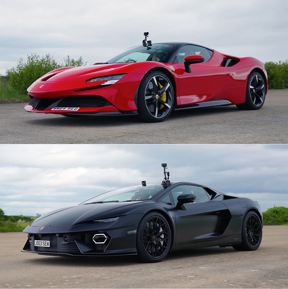 Ferrari SF90 vs Lamborghini Temerario Drag Racing