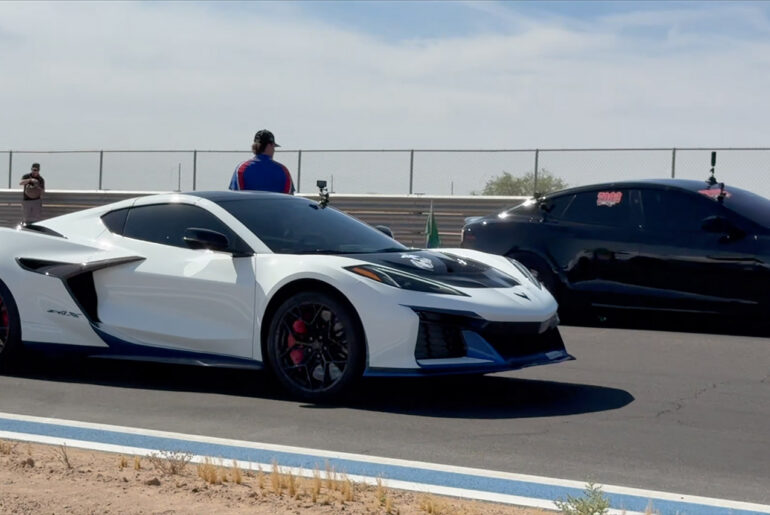 Tesla Model S Plaid vs Corvette ZR1X Drag Race