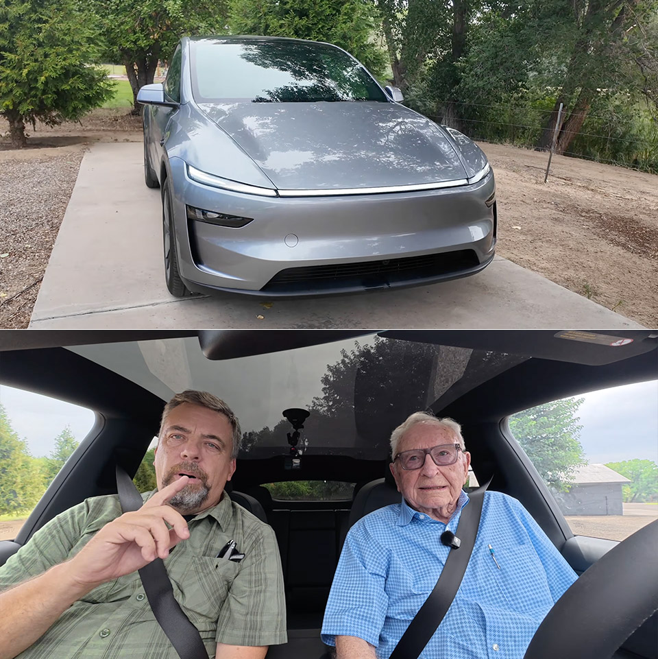 98-Year-Old Larry Tesla Model Y Owner