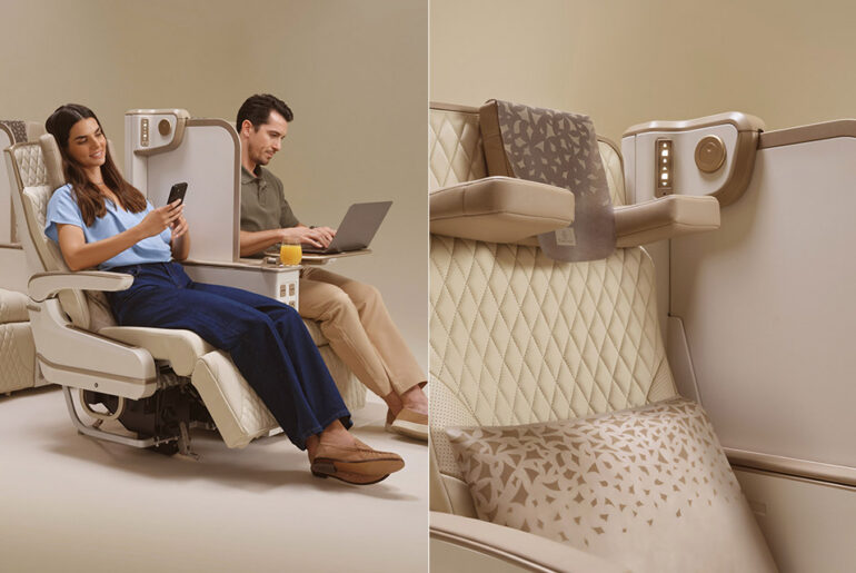 Emirates New Premium Economy Electric Privacy Screen