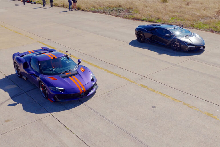 Ferrari 296 Speciale vs Lamborghini Revuelto Drag Racing