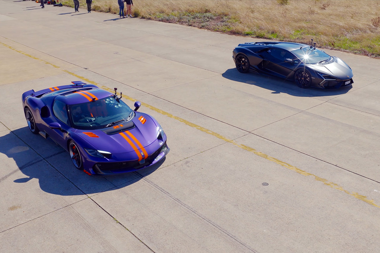 Ferrari 296 Speciale vs Lamborghini Revuelto Drag Racing