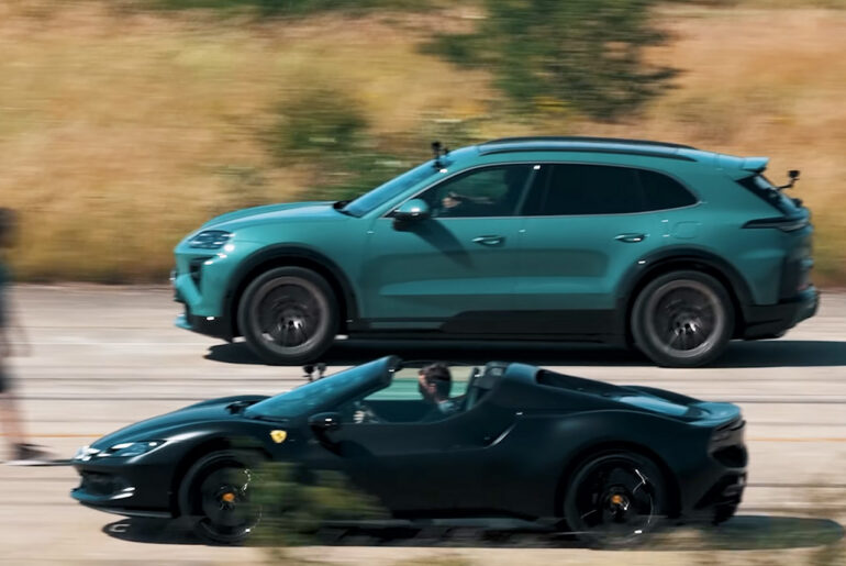 Porsche Cayenne Turbo Electric vs Ferrari 296