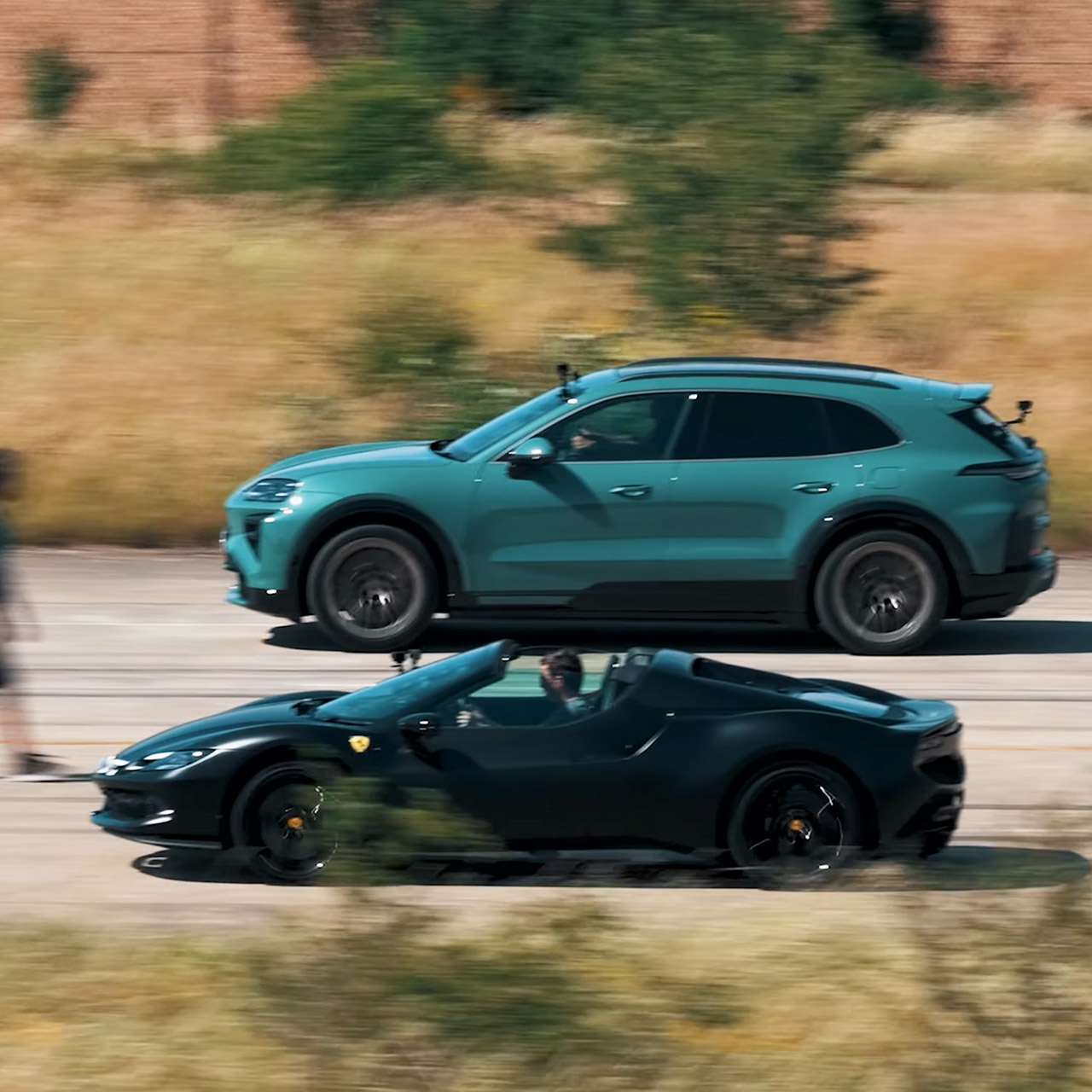 Porsche Cayenne Turbo Electric vs Ferrari 296