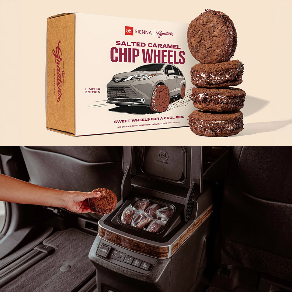 Toyota Graeters Salted Caramel Chip Wheels Ice Cream Sandwich