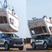 Toyota Electric Hilux Caravan Drop Top Gear Stunt